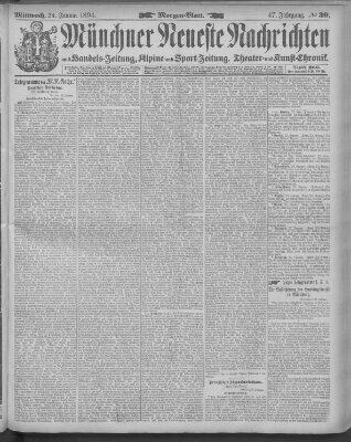 Münchner neueste Nachrichten Mittwoch 24. Januar 1894