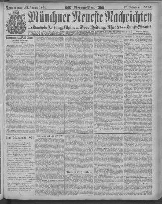 Münchner neueste Nachrichten Donnerstag 25. Januar 1894