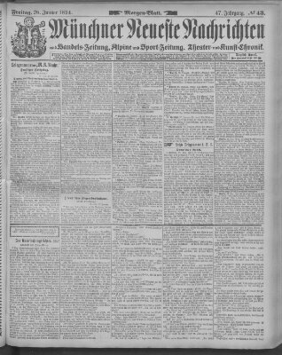 Münchner neueste Nachrichten Freitag 26. Januar 1894