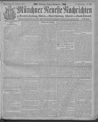 Münchner neueste Nachrichten Sonntag 28. Januar 1894