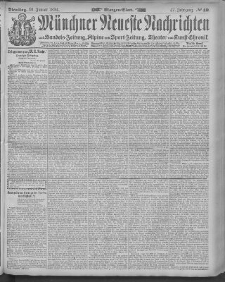 Münchner neueste Nachrichten Dienstag 30. Januar 1894