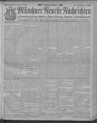 Münchner neueste Nachrichten Mittwoch 31. Januar 1894