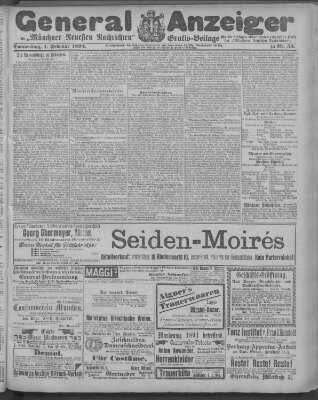 Münchner neueste Nachrichten Donnerstag 1. Februar 1894