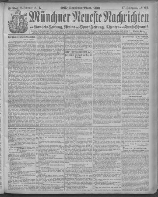 Münchner neueste Nachrichten Freitag 9. Februar 1894