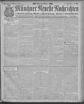 Münchner neueste Nachrichten Freitag 9. Februar 1894