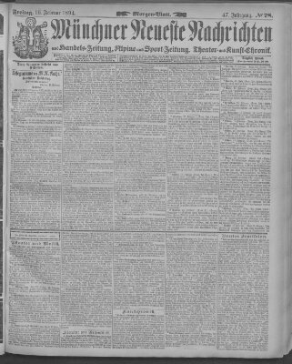 Münchner neueste Nachrichten Freitag 16. Februar 1894