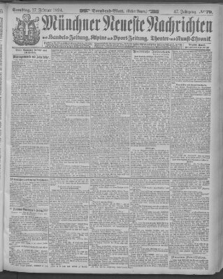 Münchner neueste Nachrichten Samstag 17. Februar 1894