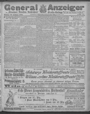 Münchner neueste Nachrichten Montag 19. Februar 1894