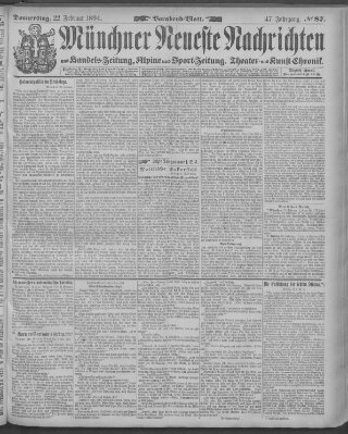 Münchner neueste Nachrichten Donnerstag 22. Februar 1894