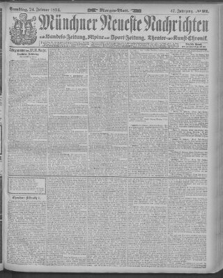 Münchner neueste Nachrichten Samstag 24. Februar 1894