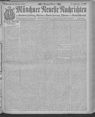 Münchner neueste Nachrichten Mittwoch 28. Februar 1894