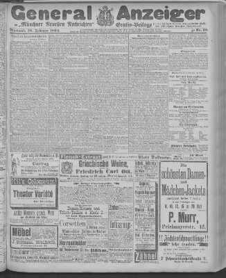 Münchner neueste Nachrichten Mittwoch 28. Februar 1894