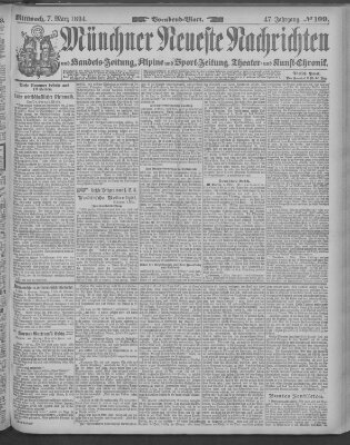 Münchner neueste Nachrichten Mittwoch 7. März 1894