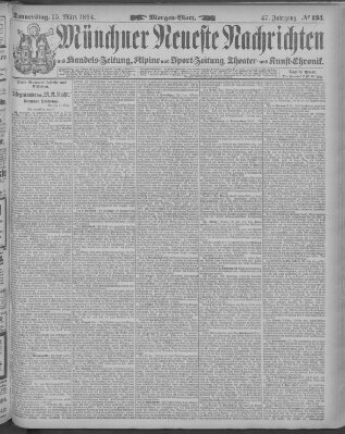 Münchner neueste Nachrichten Donnerstag 15. März 1894