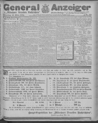 Münchner neueste Nachrichten Donnerstag 15. März 1894