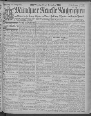 Münchner neueste Nachrichten Dienstag 20. März 1894