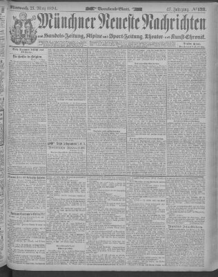 Münchner neueste Nachrichten Mittwoch 21. März 1894