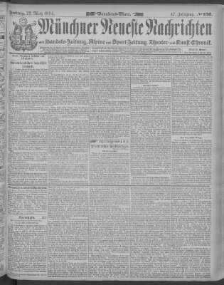 Münchner neueste Nachrichten Freitag 23. März 1894