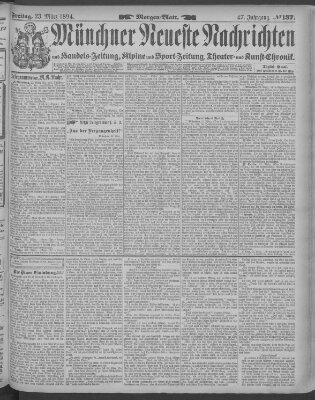 Münchner neueste Nachrichten Freitag 23. März 1894