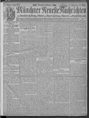 Münchner neueste Nachrichten Freitag 1. Juli 1904