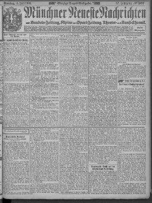 Münchner neueste Nachrichten Montag 4. Juli 1904