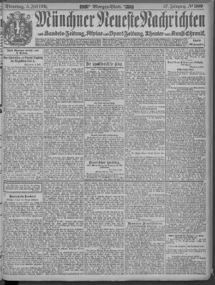 Münchner neueste Nachrichten Dienstag 5. Juli 1904