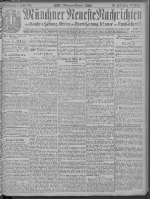 Münchner neueste Nachrichten Mittwoch 6. Juli 1904