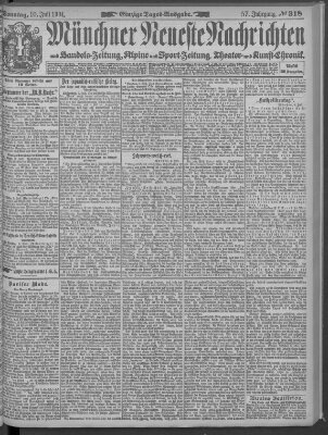 Münchner neueste Nachrichten Sonntag 10. Juli 1904