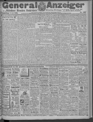 Münchner neueste Nachrichten Donnerstag 14. Juli 1904