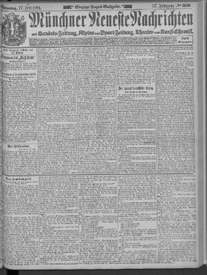 Münchner neueste Nachrichten Sonntag 17. Juli 1904