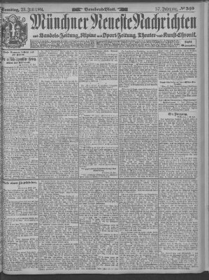 Münchner neueste Nachrichten Samstag 23. Juli 1904