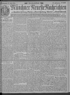 Münchner neueste Nachrichten Mittwoch 27. Juli 1904