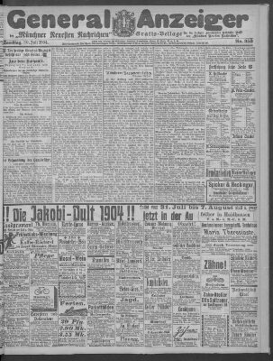 Münchner neueste Nachrichten Samstag 30. Juli 1904