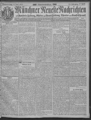 Münchner neueste Nachrichten Donnerstag 4. Juni 1903