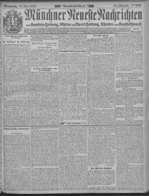 Münchner neueste Nachrichten Mittwoch 10. Juni 1903