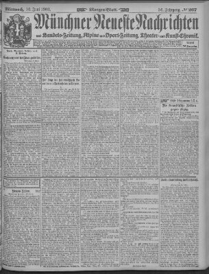 Münchner neueste Nachrichten Mittwoch 10. Juni 1903