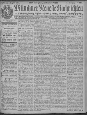 Münchner neueste Nachrichten Freitag 12. Juni 1903