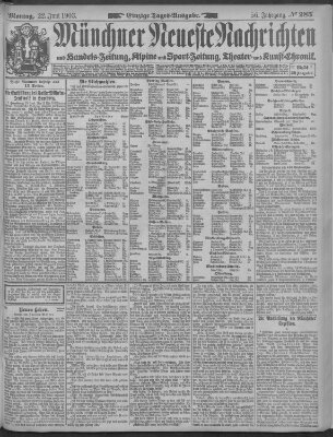 Münchner neueste Nachrichten Montag 22. Juni 1903