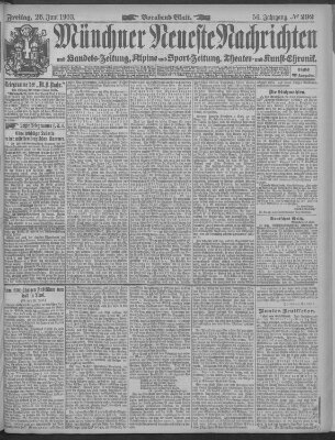 Münchner neueste Nachrichten Freitag 26. Juni 1903