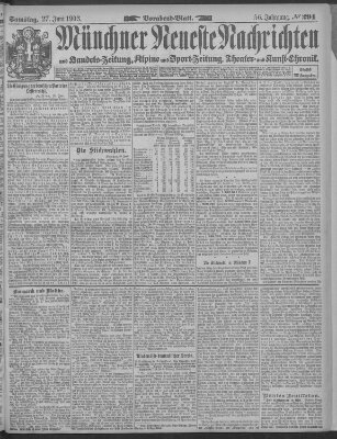Münchner neueste Nachrichten Samstag 27. Juni 1903