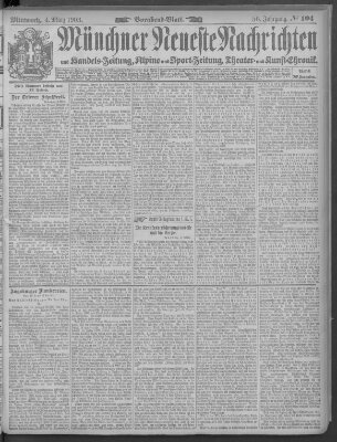 Münchner neueste Nachrichten Mittwoch 4. März 1903