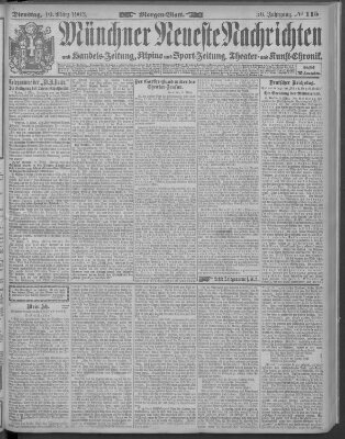 Münchner neueste Nachrichten Dienstag 10. März 1903