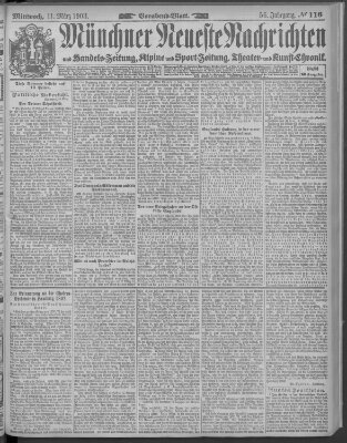 Münchner neueste Nachrichten Mittwoch 11. März 1903