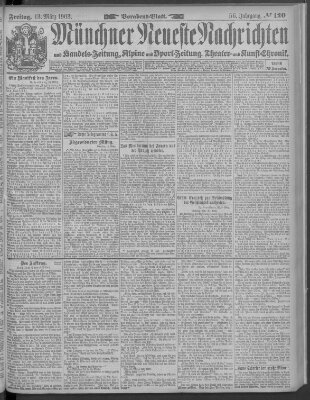 Münchner neueste Nachrichten Freitag 13. März 1903