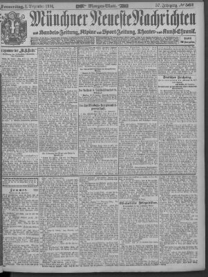 Münchner neueste Nachrichten Donnerstag 1. Dezember 1904