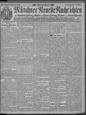 Münchner neueste Nachrichten Freitag 2. Dezember 1904