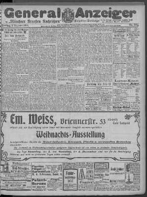 Münchner neueste Nachrichten Freitag 2. Dezember 1904