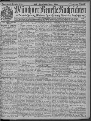 Münchner neueste Nachrichten Samstag 3. Dezember 1904