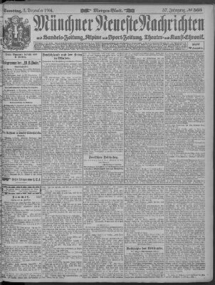 Münchner neueste Nachrichten Samstag 3. Dezember 1904