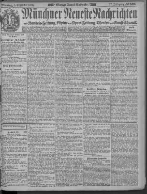 Münchner neueste Nachrichten Montag 5. Dezember 1904